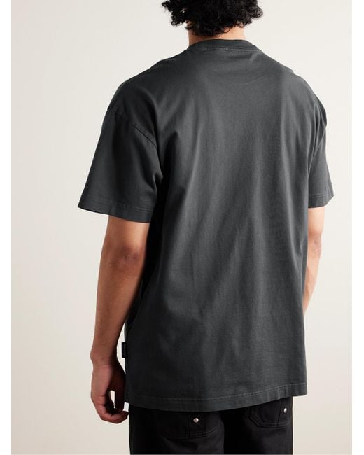 T-shirt in jersey di cotone con logo The Palm di Palm Angels in Black da Uomo