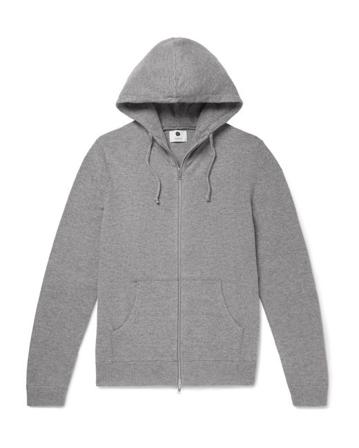 NN07 Gray Boiled Wool-blend Zip-up Hoodie for men