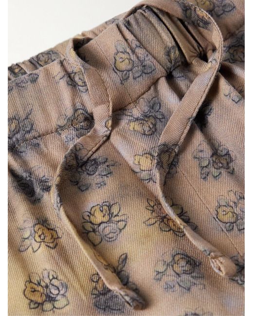 Acne Natural Paveli Straight-Leg Floral-Print Twill Trousers for men