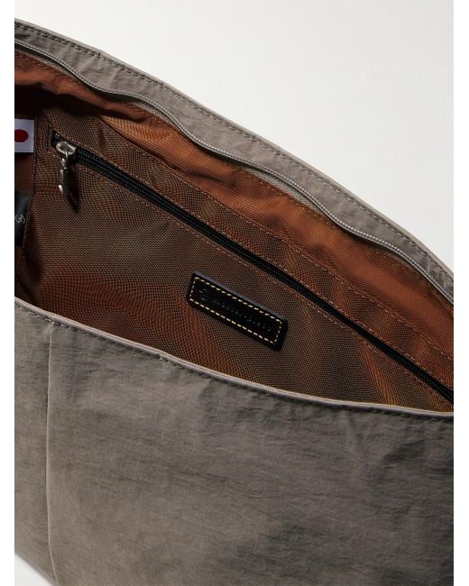 Master Piece Gray Sash Leather-Trimmed Coated-Nylon Sling Bag for men