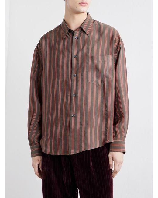 Enfants Riches Deprimes Brown Henri's Everyday Striped Cupro Shirt for men