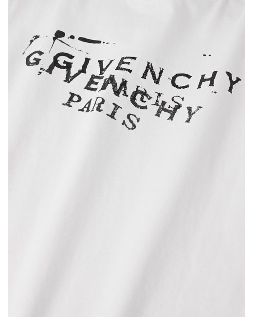 Givenchy White Logo-Print Cotton-Jersey T-Shirt for men