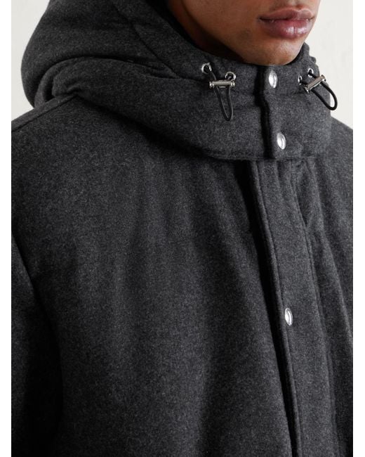Mr P. Black Quilted Flannel Down Jacket for men
