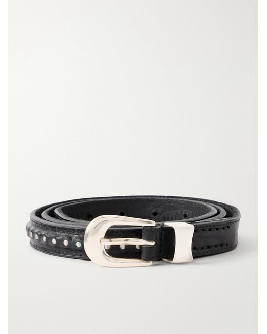Our Legacy Black 2Cm Embellished Leather Belt for men