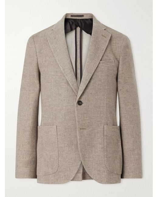 Slowear Natural Cotton, Wool And Cashmere- Blend Jacquard Blazer for men