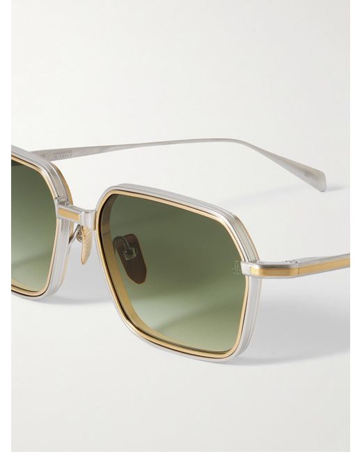 Jacques Marie Mage Green Admiral Rectangular-Frame Titanium Sunglasses for men