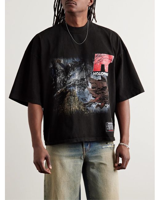 RRR123 Black It Was Written Logo-Print Cotton-Jersey T-Shirt for men
