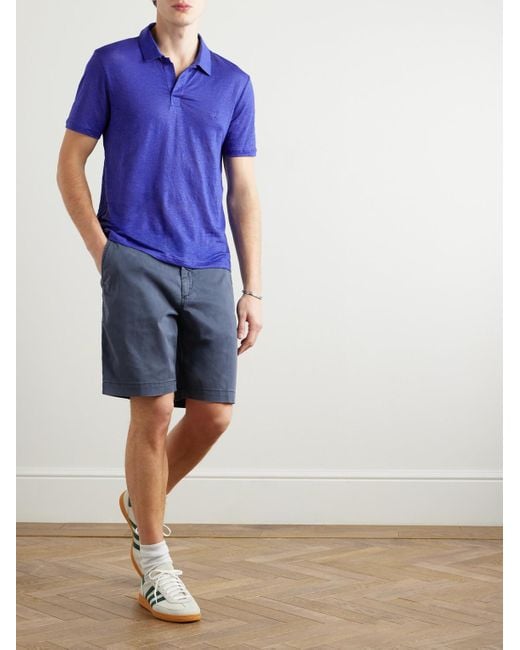 Vilebrequin Blue Ponche Straight-Leg Lyocell And Cotton-Blend Bermuda Shorts for men