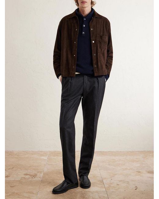 Umit Benan Blue Francis Cashmere Polo Sweater for men