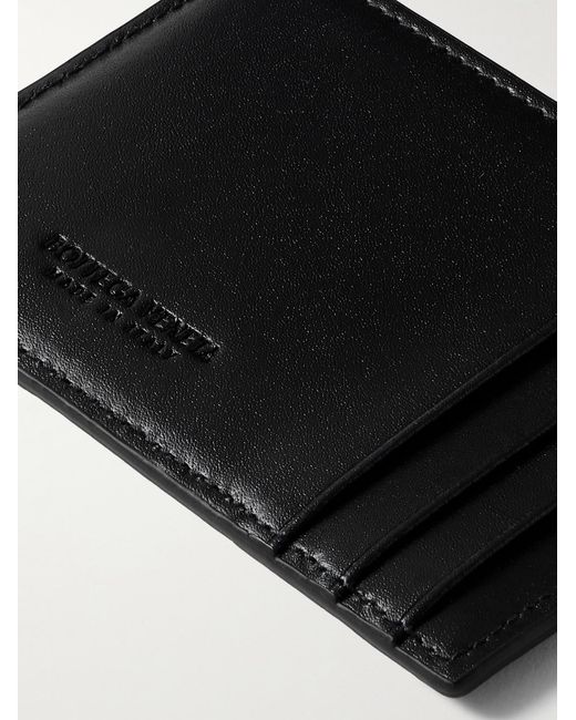 Bottega Veneta Black Intrecciato Leather Cardholder for men