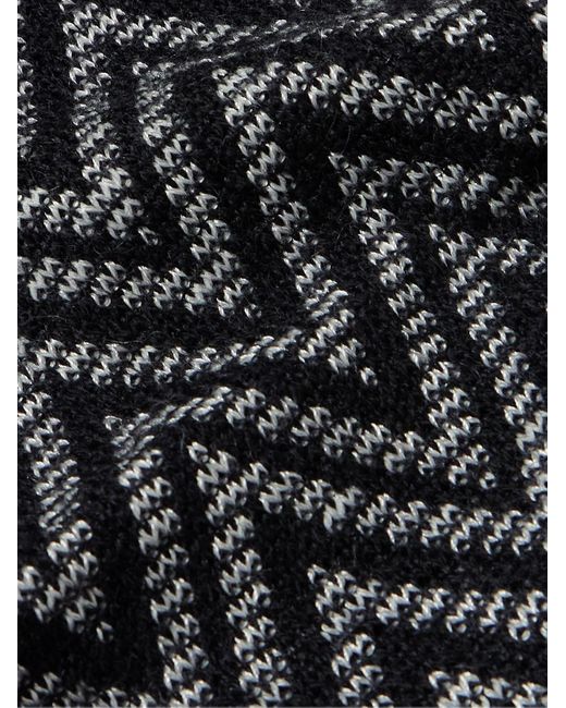 Missoni Blue Zig-zag Jacquard-knit Scarf for men