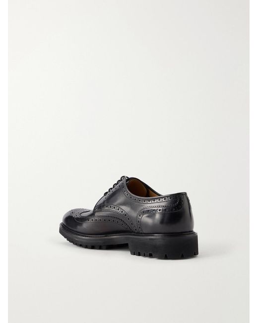 Mr P. Black Leather Brogues for men