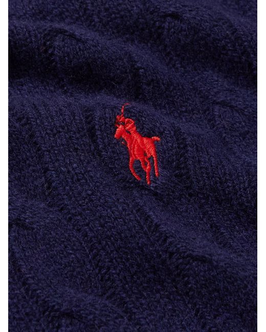 Polo Ralph Lauren Blue Cable-Knit Wool And Cashmere-Blend Sweater for men