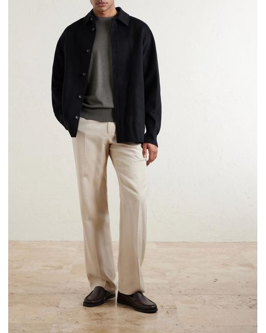 Zegna Gray Cashmere And Silk-Blend Sweater for men
