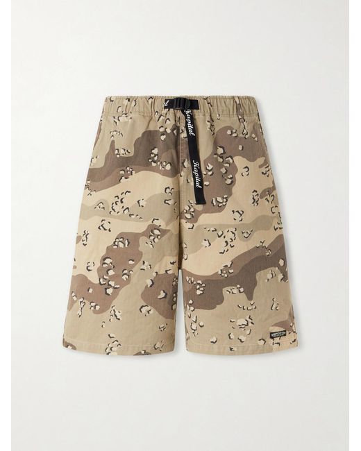 Kapital Natural Easy Straight-leg Herringbone Camouflage-print Cotton Shorts for men
