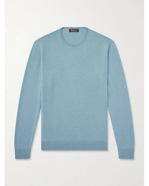 Loro Piana Blue Sergio Cashmere Sweater for men