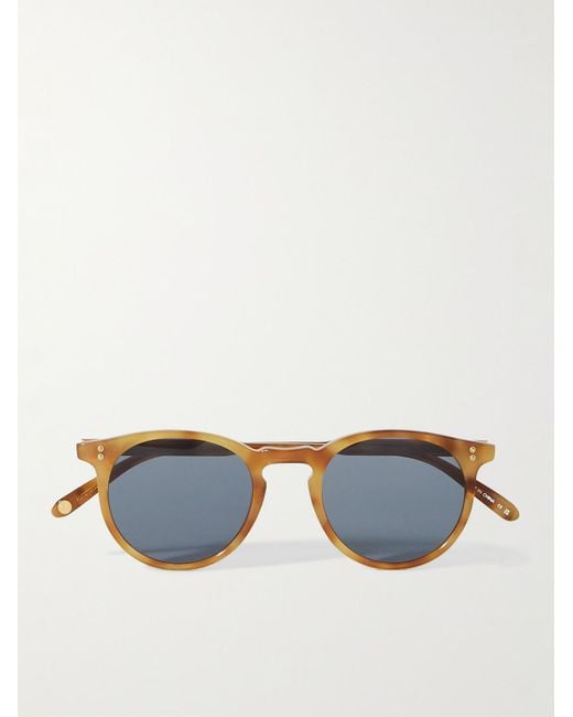 Garrett Leight Blue Carlton Sun Round-frame Tortoiseshell Acetate Sunglasses for men