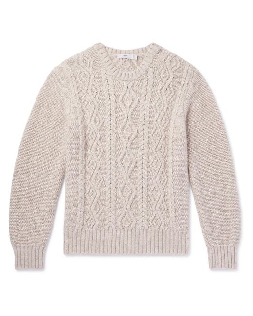 Inis Meáin Aran Cable-knit Cashmere Sweater in White for Men