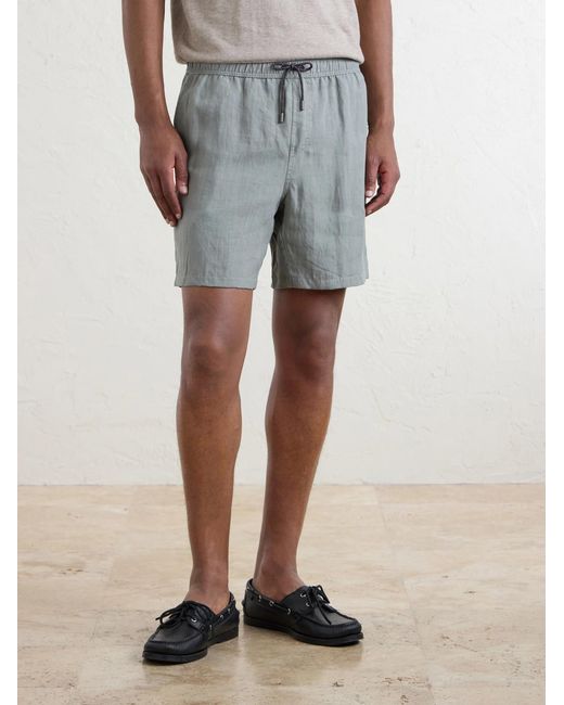 Sease Gray Cod-2 Straight-Leg Hemp Drawstring Shorts for men