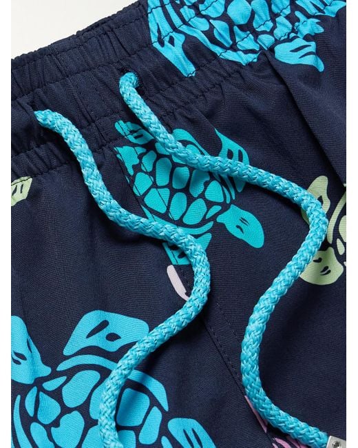 Vilebrequin Blue Moorise Straight-Leg Mid-Length Printed Recycled Swim Shorts for men