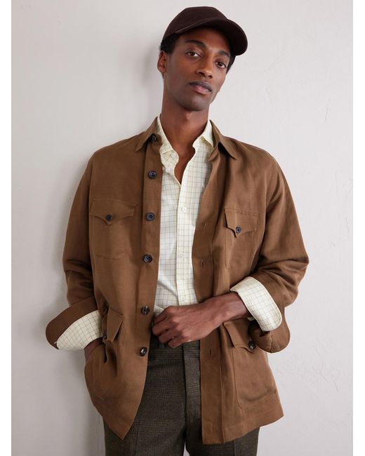 James Purdey & Sons Brown Logo-embroidered Cotton-corduroy Baseball Cap for men