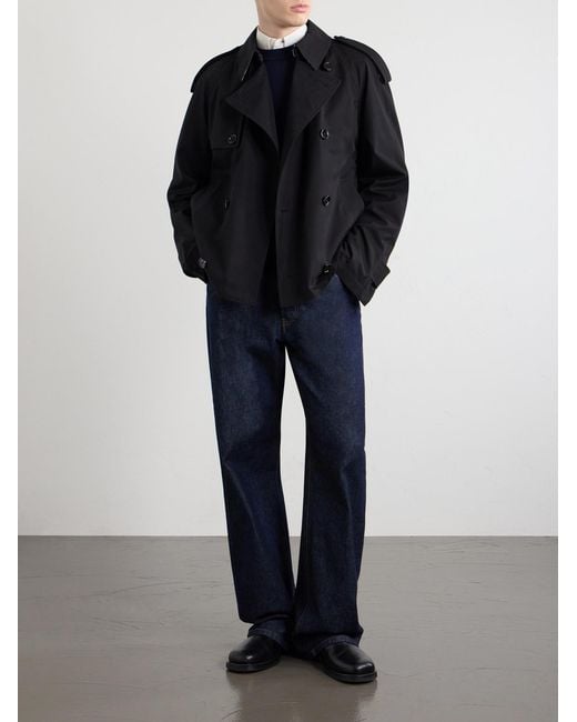 Burberry Black Cropped Cotton-Gabardine Trench Coat for men