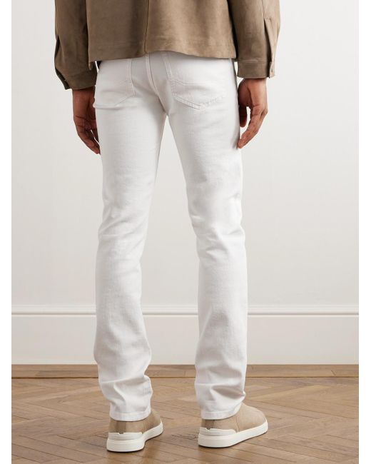 Brioni White Maribel Slim-fit Straight-leg Jeans for men