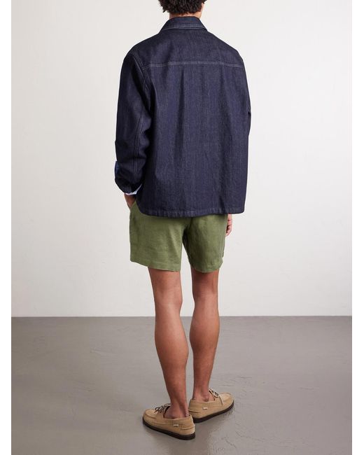 Polo Ralph Lauren Green Straight-leg Linen Drawstring Shorts for men