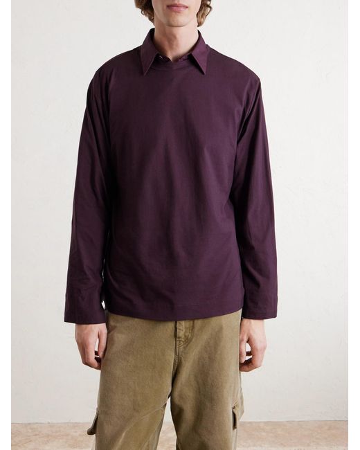 Our Legacy Purple Box Cotton-Jersey T-Shirt for men