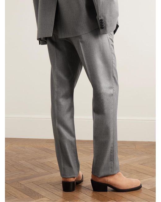 Acne Gray Philly Slim-fit Straight-leg Woven Trousers for men