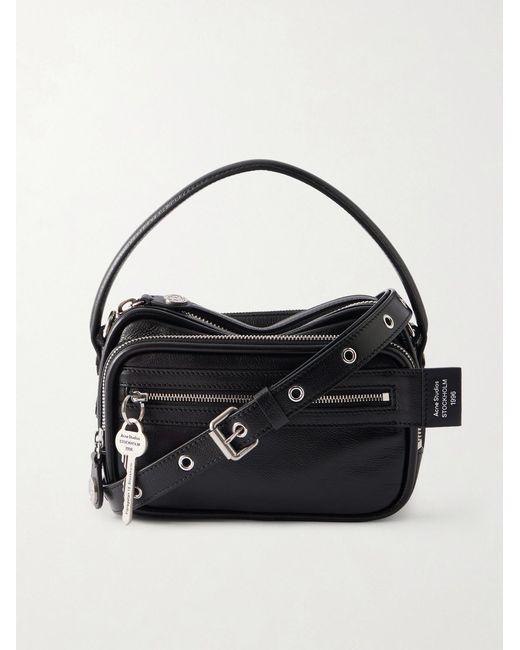 Acne Black Camero Embellished Textured-leather Messenger Bag for men