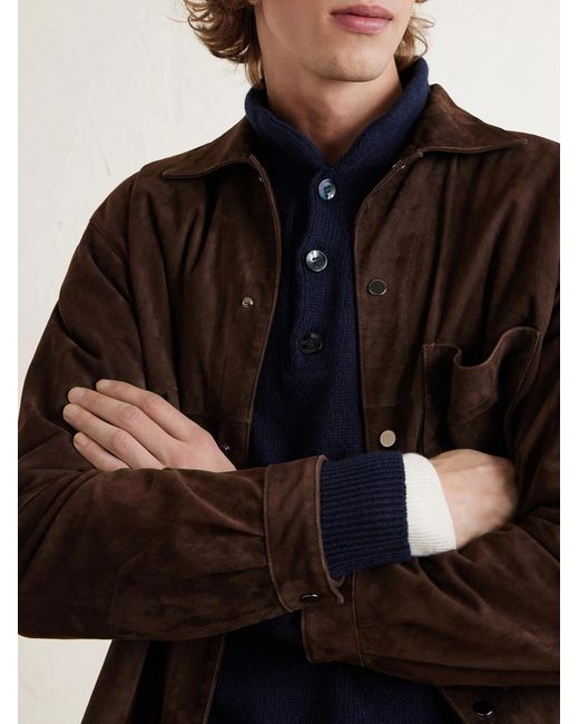 Umit Benan Blue Francis Cashmere Polo Sweater for men