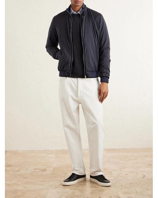 Herno Blue Padded Shell Bomber Jacket for men
