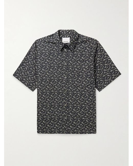 Isabel Marant Gray Labilio Printed Cotton-Poplin Shirt for men