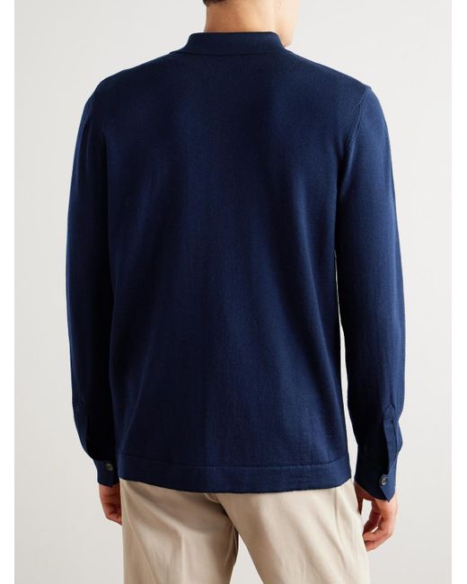 Eleventy Blue Slim-Fit Wool Cardigan for men