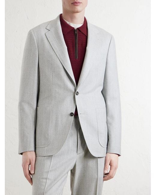 Canali White Kei Wool Blazer for men