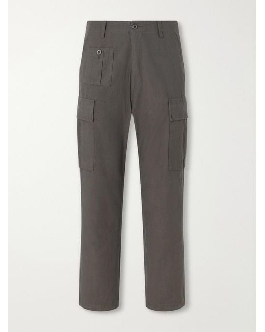 FRIZMWORKS Gray Straight-Leg Cotton Cargo Trousers for men