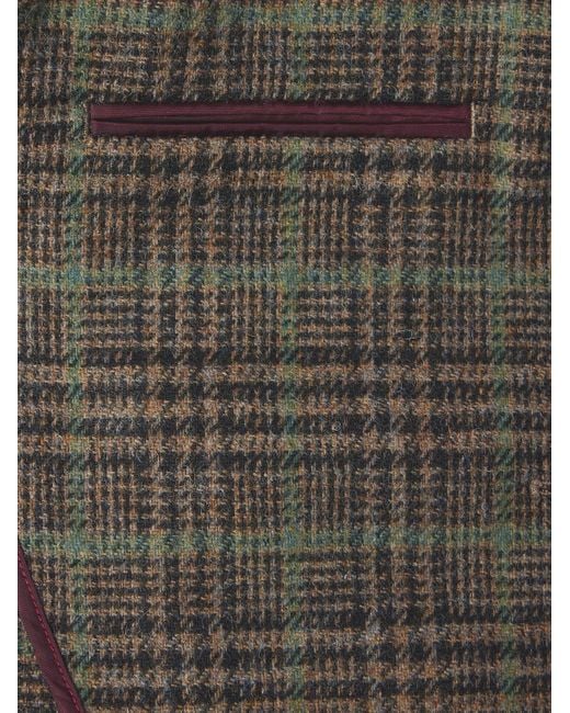 Prince Of Wales Checked Wool Blazer di Rubinacci in Brown da Uomo