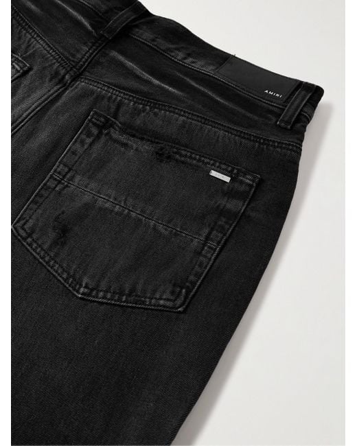 Amiri Black Shotgun Straight-leg Distressed Jeans for men