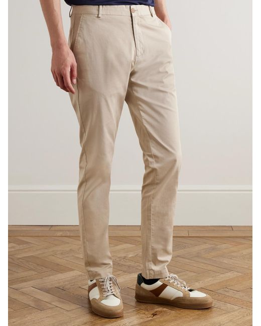 Sunspel Natural Straight-Leg Garment-Dyed Cotton-Blend Twill Chinos for men