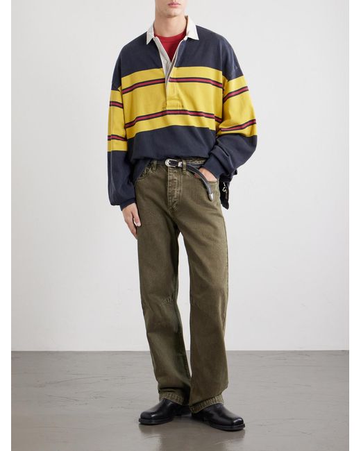 Kapital Blue Big Striped Cotton-jersey Polo Shirt for men