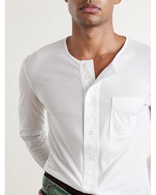 Dries Van Noten White Hugond Cotton-Jersey Cardigan for men