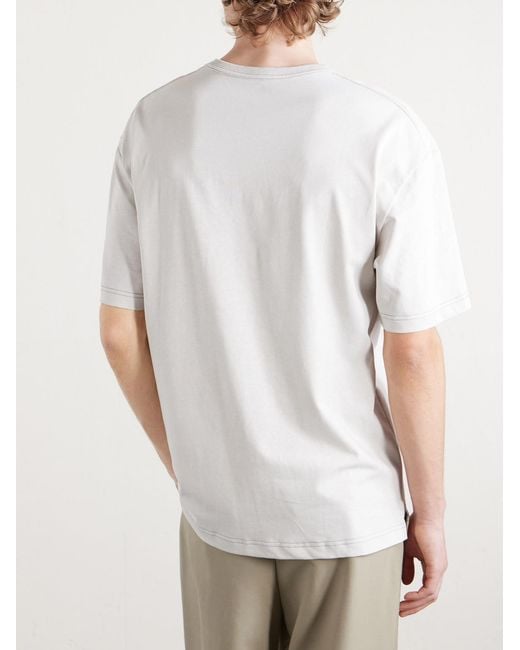 Lemaire White Cotton And Linen-Blend Jersey T-Shirt for men
