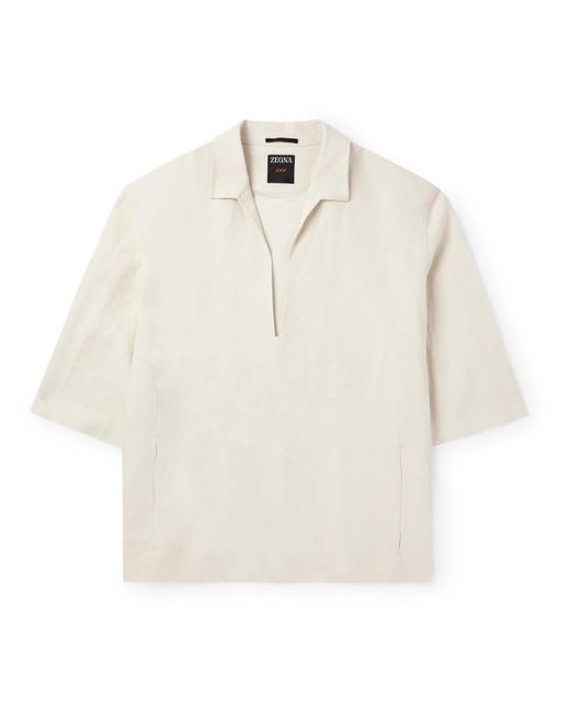Zegna White Calcare Oasi Linen Shirt for men