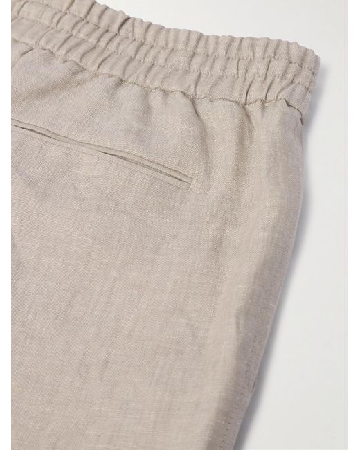 Brioni Natural Asolo Linen Drawstring Trousers for men