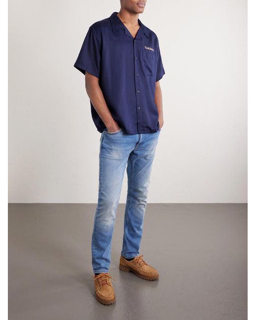 Nudie Jeans Blue Lean Dean Slim-fit Tapered Organic Stretch-denim Jeans for men