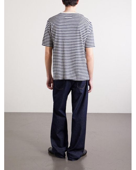 Folk Natural Striped Slub Cotton-Jersey T-Shirt for men