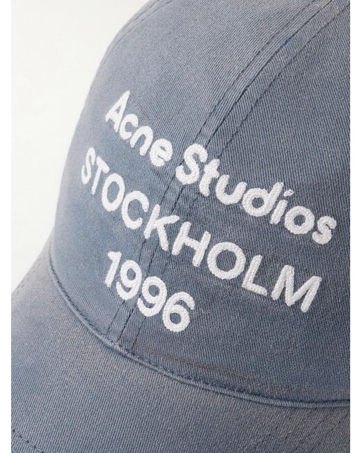 Acne Blue Logo-Embroidered Cotton-Twill Baseball Cap for men