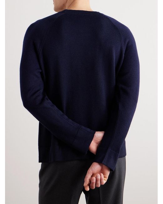 Umit Benan Blue Zefira Cashmere And Silk-Blend Sweatshirt for men