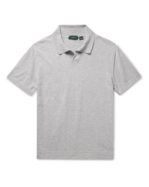 Incotex Gray Zanone Slim-fit Cotton And Silk-blend Polo Shirt for men
